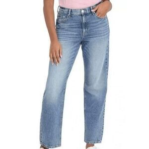 Aeropostale High Rise Baggy Jeans Womens 6 Blue Relaxed Straight Leg NEW
